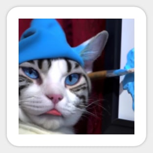 Cattastic Smurf Cat Sticker